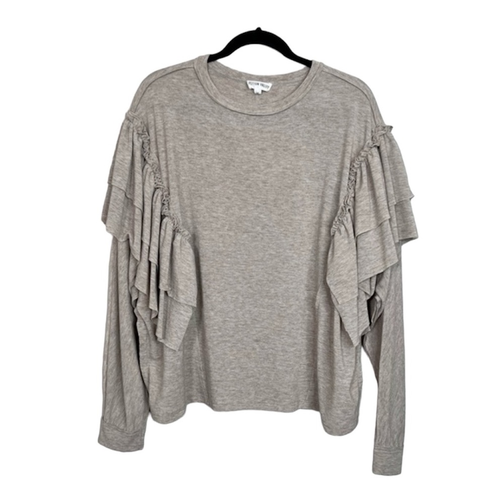 Tiered Ruffle Romantic Poetcore Long Dolman Sleeve Oversized Top size Medium